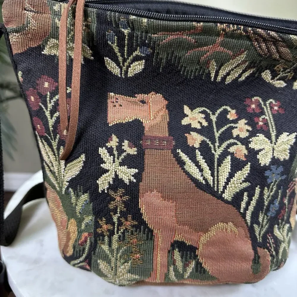 Doodle Bag Tapestry Bag Vintage 2YK Dog Rabbit Bunny Botanical Florida Grown